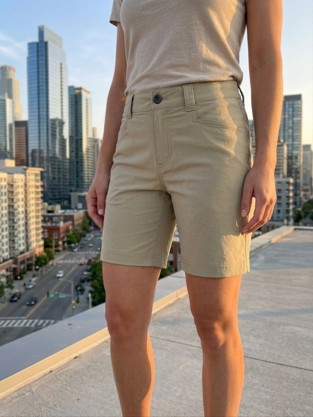 Eddie Bauer Classic Khaki Performance Shorts size 8